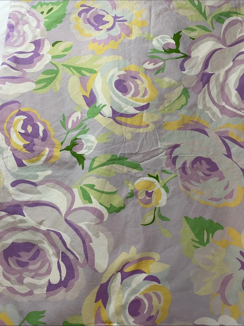 Pottery Barn Kids Lavender Floral 100%Cotton Duvet with Yellow and Green Accents